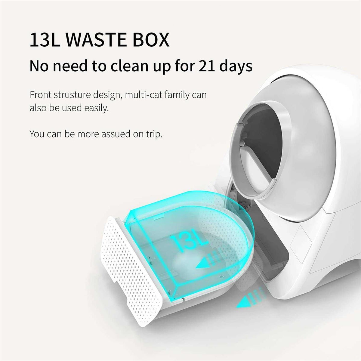 Self Cleaning Automatic Litter Box for Cats 3.3~22lbs G650086
