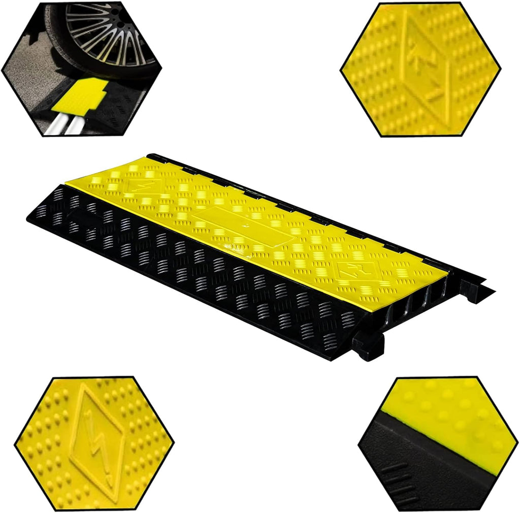 Cable Protector Ramp Pack of 2 PVC Rubber Heavy Duty 55000lbs Capacity M923