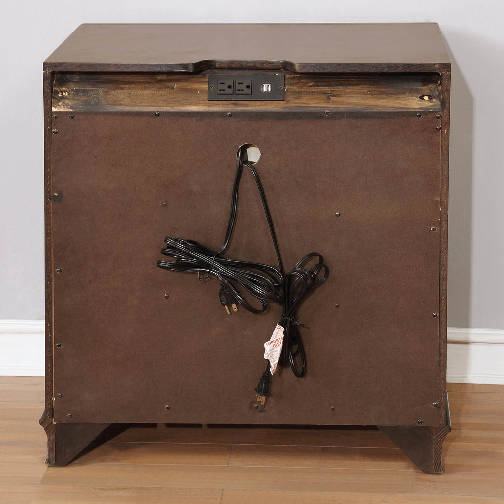 Rustic 3-Drawer Nightstand T74019