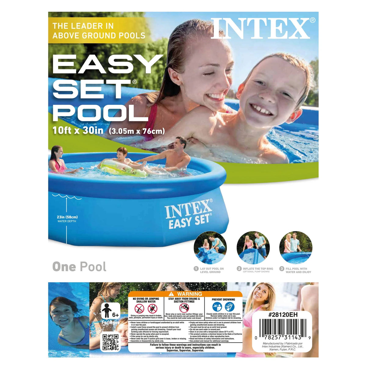 10 Ft x 30 In Inflatable Round Swimming Pool X5050