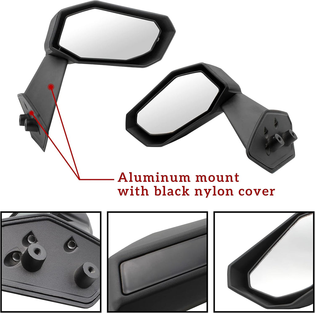 Folding Front Door Rear View Side Mirrors for Can-Am Maverick X3 / X3 MAX 2017-2021, 2PCS G16332
