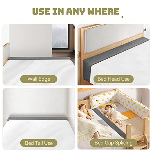 Bed Gap Filler Mattress Extender Headboard Pillow High-Density Foam with Removable Cover E719545