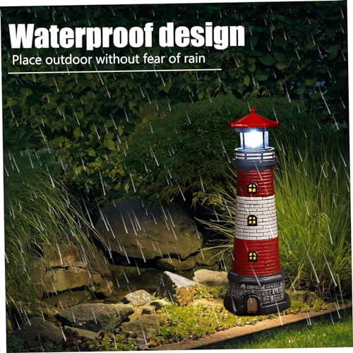 Solar Lighthouse with Rotating LED Lights Waterproof P283