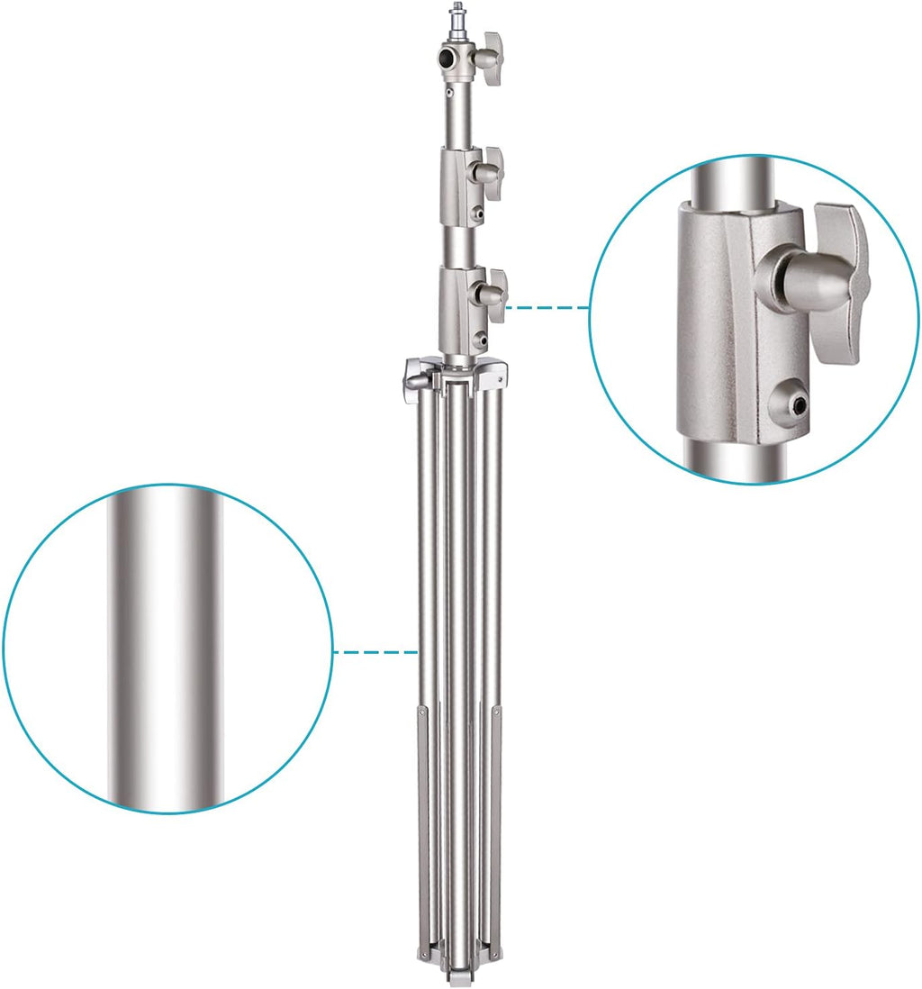 Stainless Steel Light Stand 102 inches Heavy Duty with Universal Adapter X317