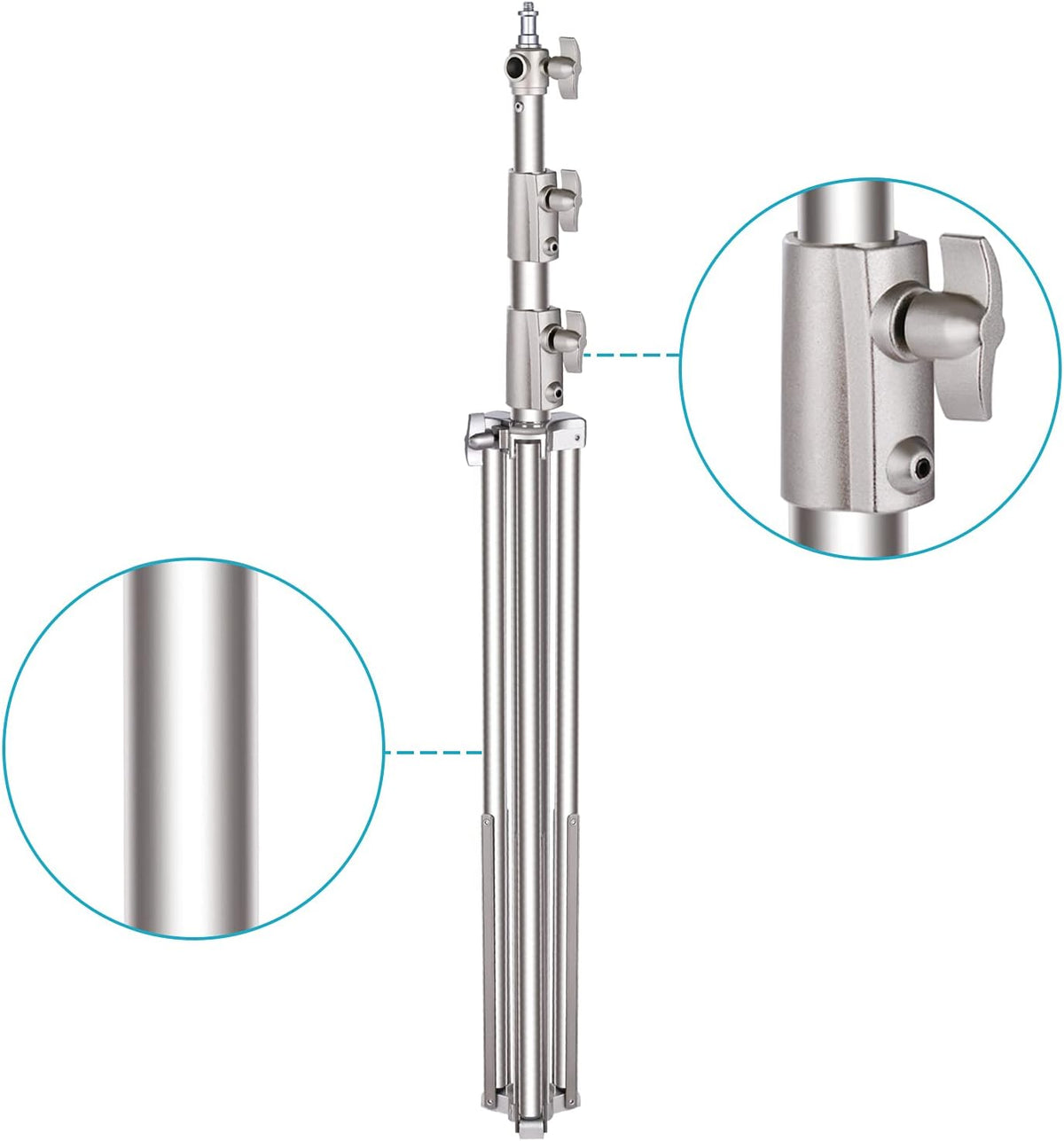 Stainless Steel Light Stand 102 inches Heavy Duty with Universal Adapter X317