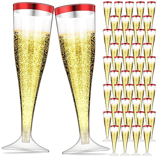 100 Pcs 4.5oz Clear Plastic Champagne Flutes K397