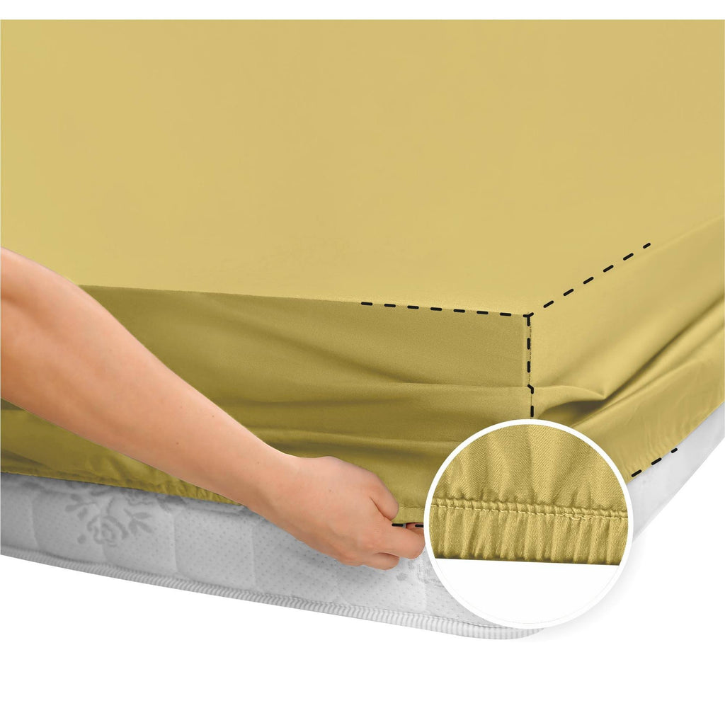 Queen Fitted Sheet, 100% Cotton Sateen T35955