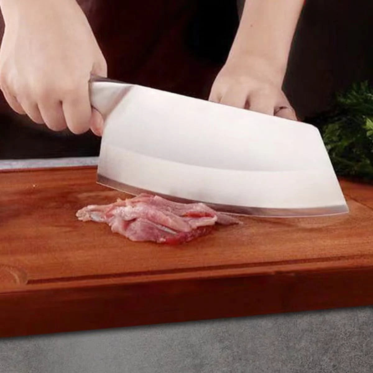 7-inch High Carbon Steel Full Tang Chef Knife with Wood Handle K674645