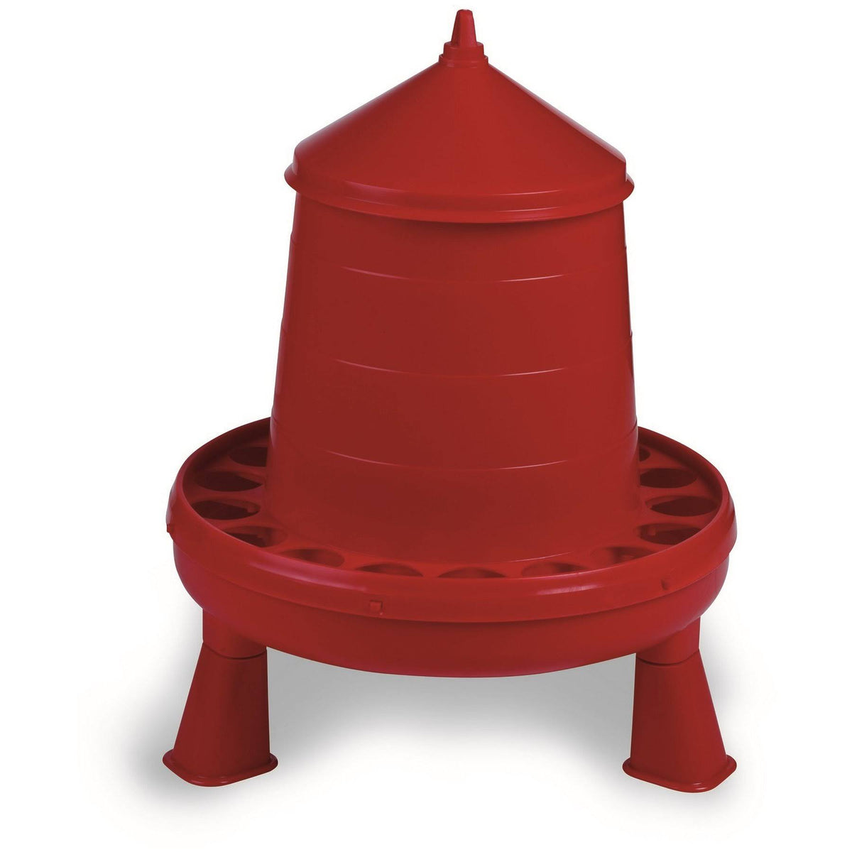Red Plastic Poultry Feeder 17.6 lbs I500
