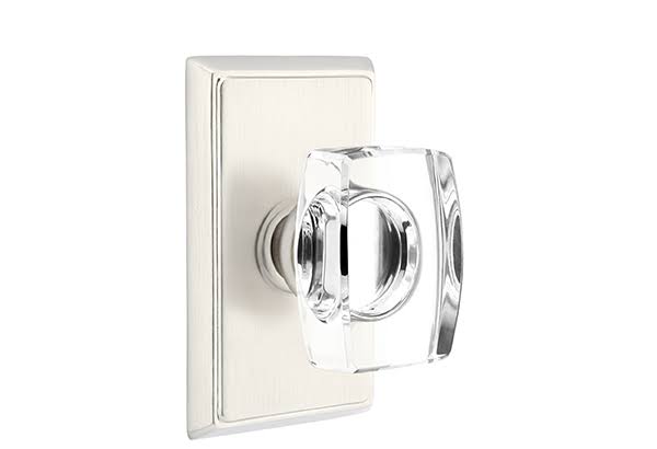 Windsor Crystal Knob Privacy Set Satin Nickel V5884