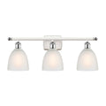 White and Polished Chrome 3 Light Bath Vanity Light N482