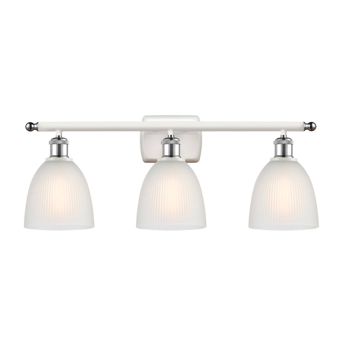 White and Polished Chrome 3 Light Bath Vanity Light N482