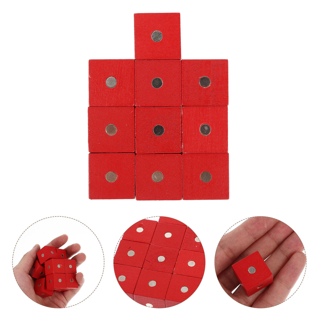 10pcs Wooden Magnetic Cubic Blocks Building Toy B879