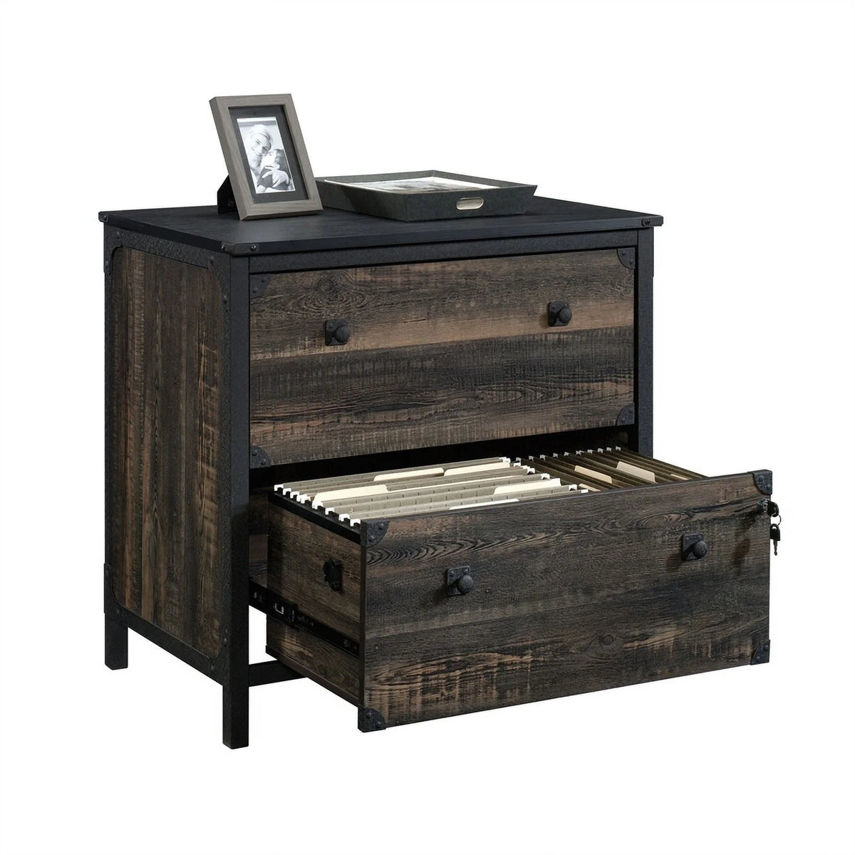 Carbon Oak Engineered Wood Metal Lateral File Y868