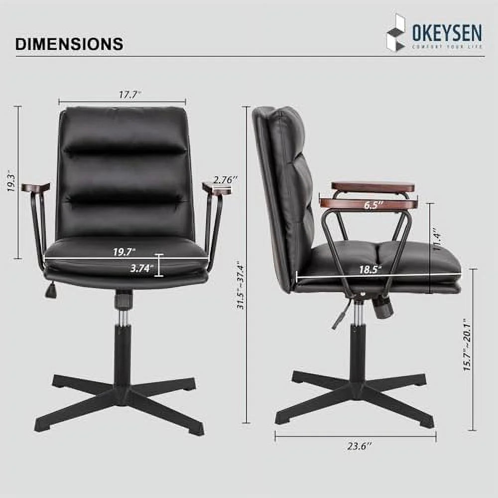 PU Padded Ergonomic Swivel Office Desk Chair with Wheels V780