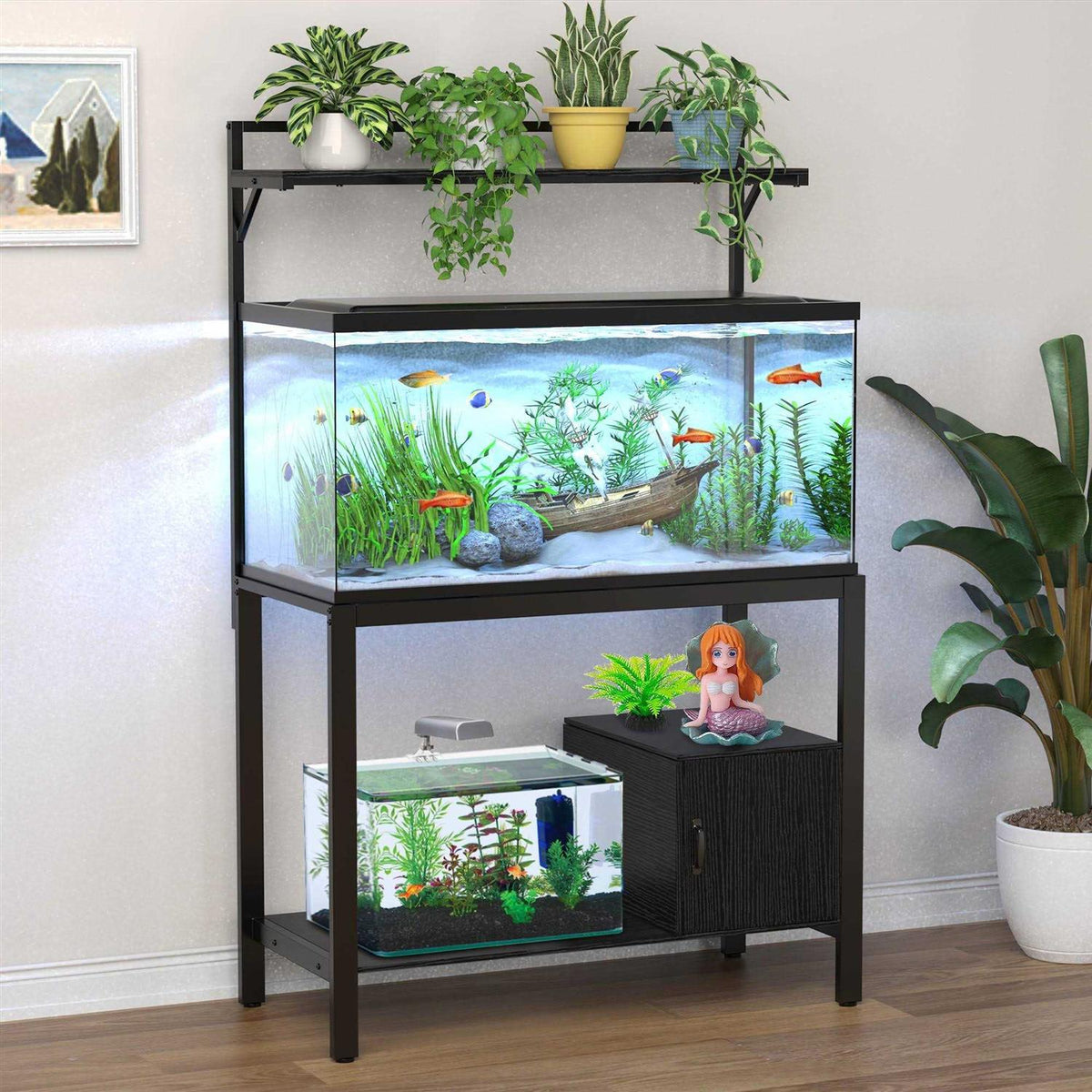 40-50 Gallon Fish Tank Stand with Plant Shelf G549