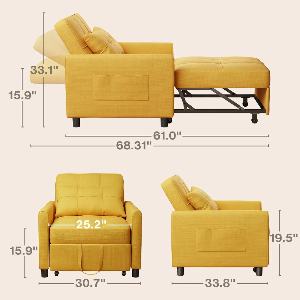 Gray Convertible Sofa Bed Z97416
