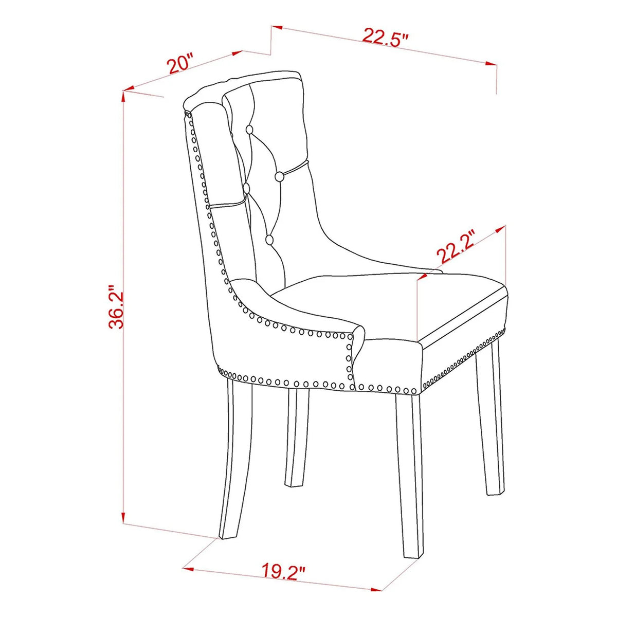 Linen Fabric Parson Chair with Mahogany Leg J424