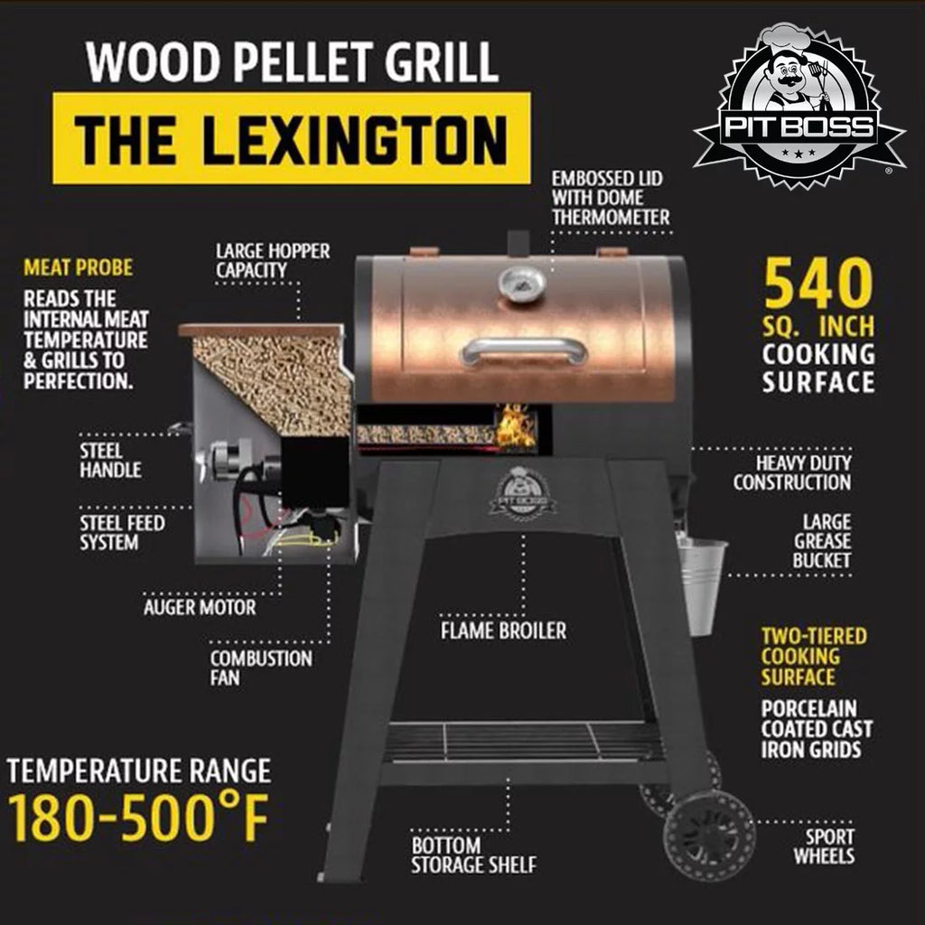 Wood Pellet Grill With Flame Broiler and Meat Probe T2256