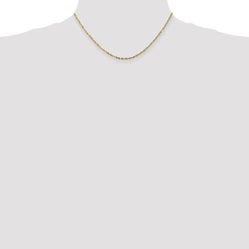 10kt Yellow Gold 1.8mm Diamond-Cut Lightweight Rope Chain 16 inch E570958