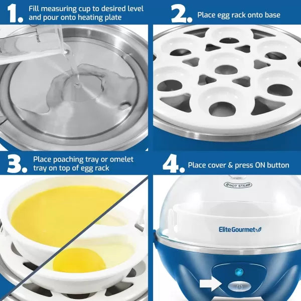 7 Egg Capacity Electric Egg Cooker with Auto Shut-Off G801