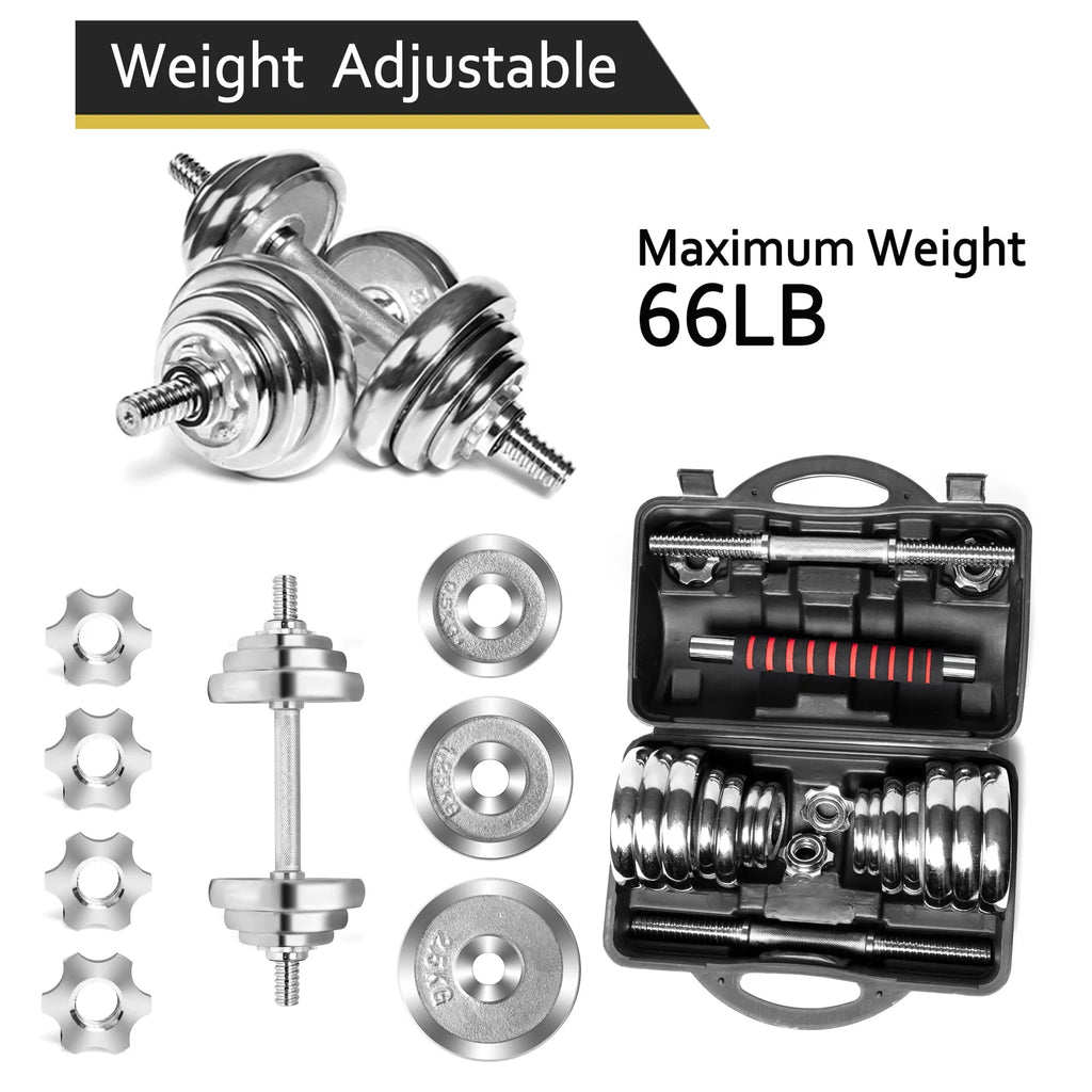 66 lbs Adjustable Dumbbells Set Q794