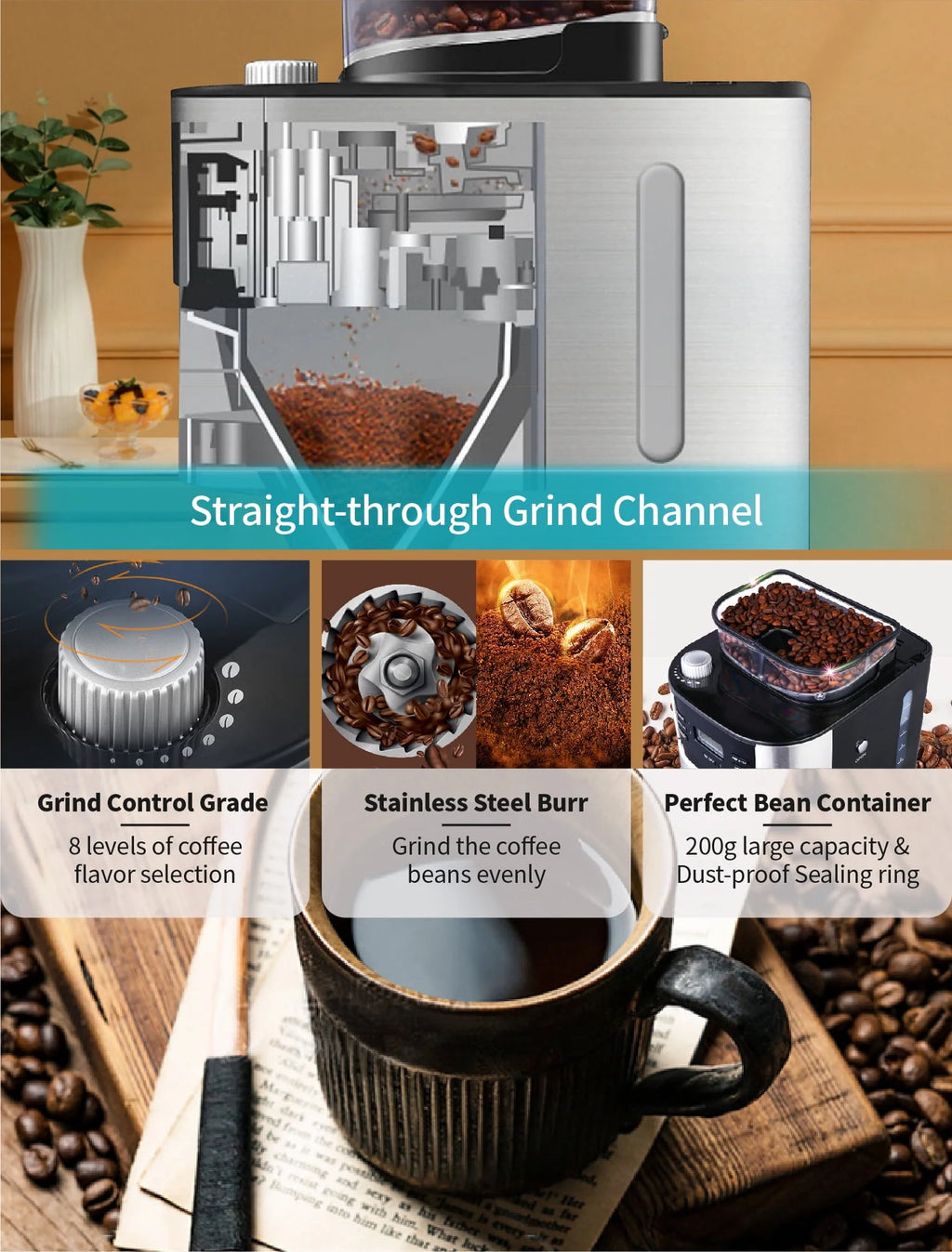 10-Cup Programmable Grind and Brew Coffee Maker F20039