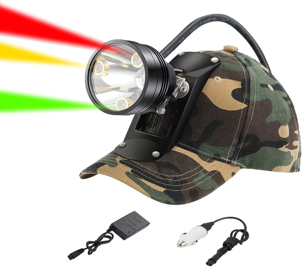 Rechargeable Waterproof Headlamp with 4 LEDs (White Red Green Amber) F81161