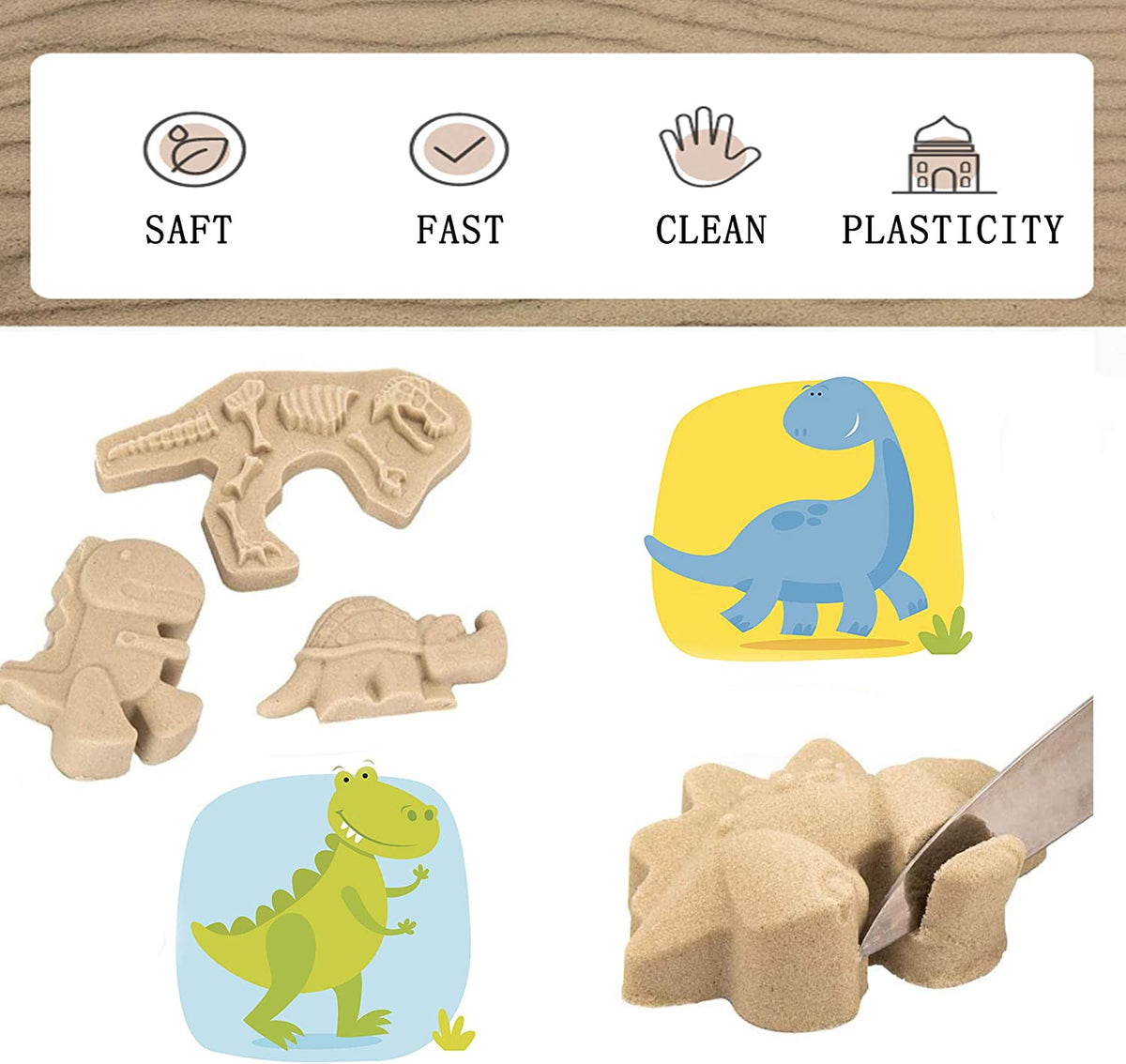 48 PC Dinosaur SandBox Toys with Sand Tray and Storage Bag I567