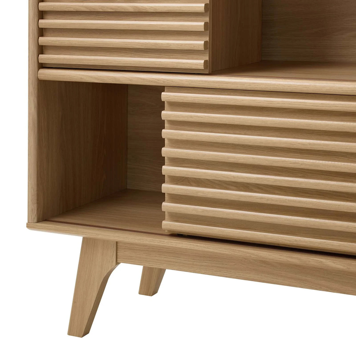 Brown Oak Wood TV Stand Console Table O6130