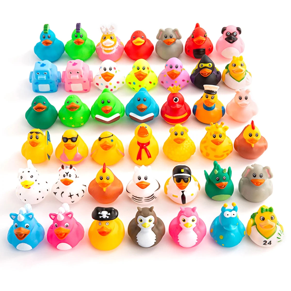 50 Pcs Assorted Rubber Duck Bath Toys E362