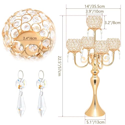 Black Metal Crystal Tea Light Candle Holders Set G81907