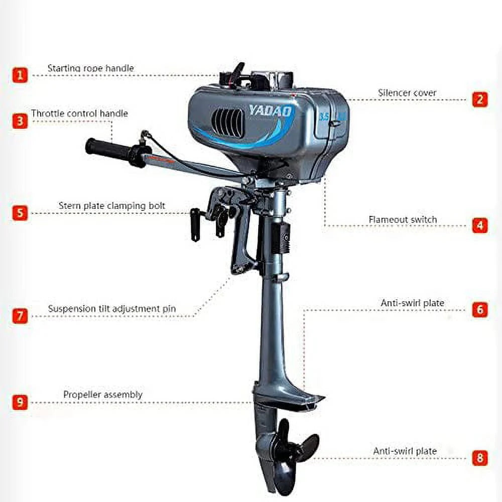 2 Stroke 3.5HP Outboard Motor Boat Engine S46526