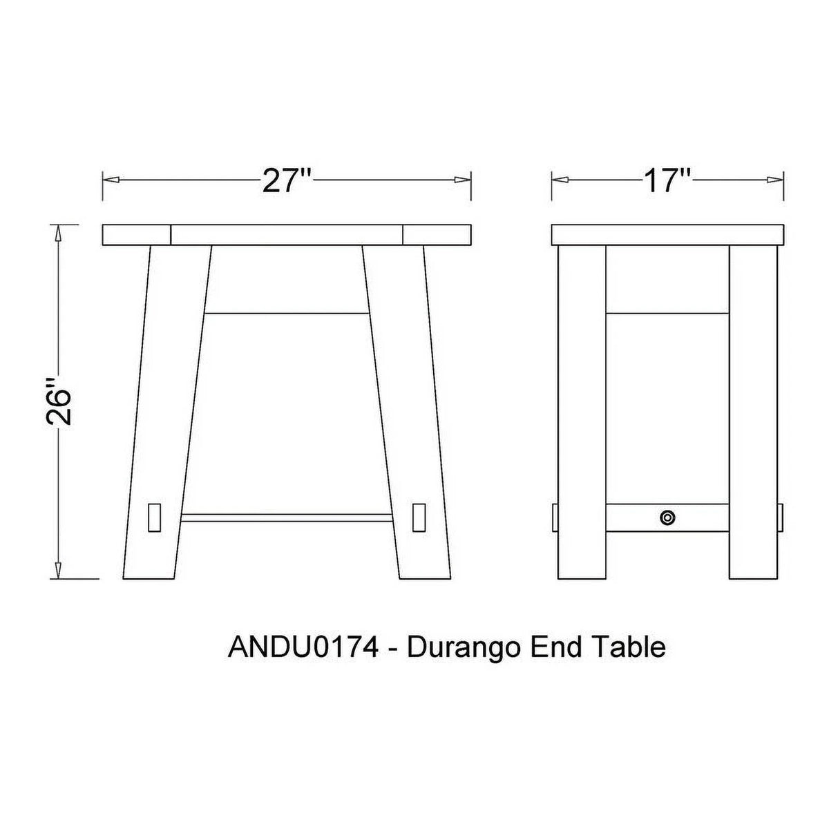 Industrial Wood End Table H49174