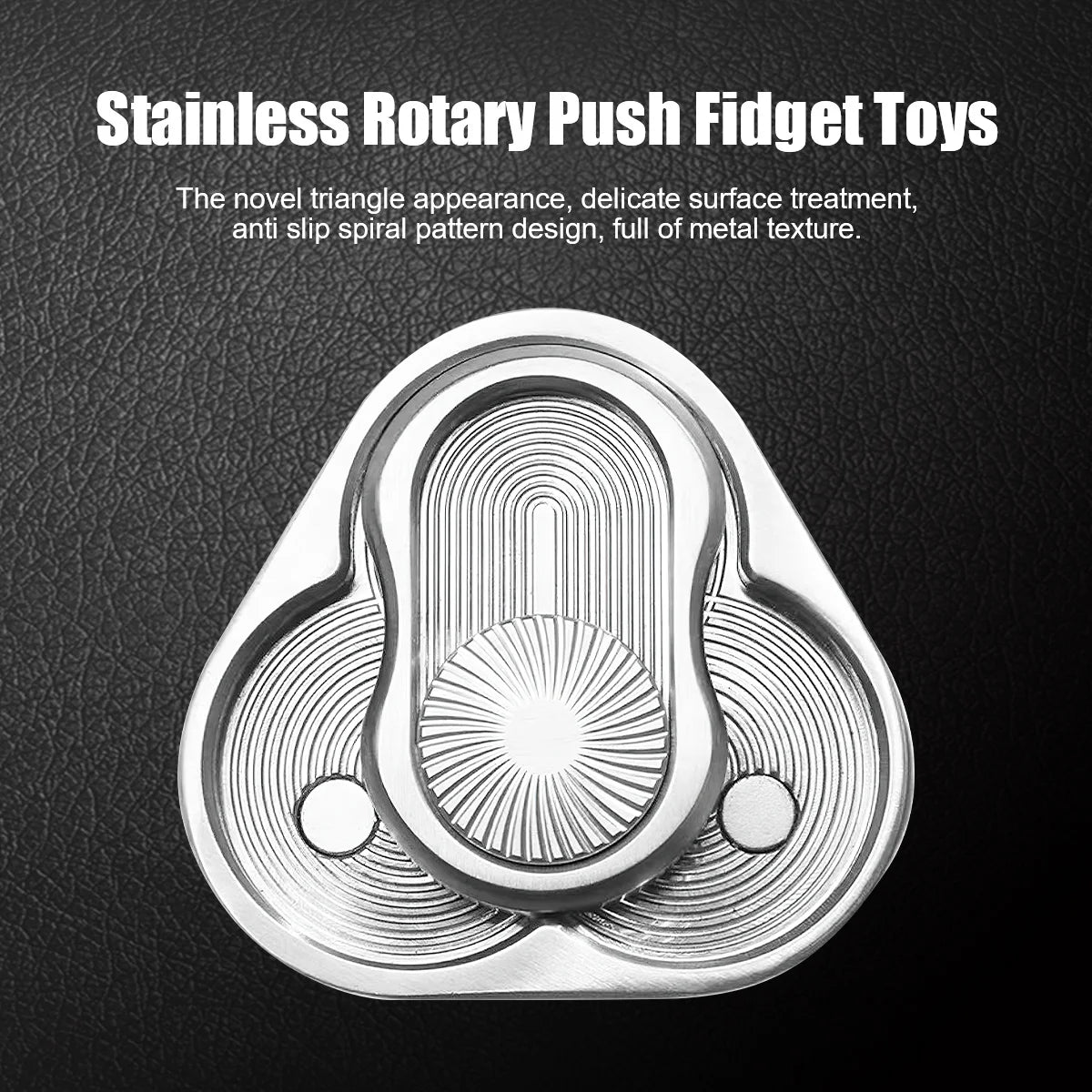 Rotary Push Toy Finger Spinner Stainless Steel Triangle Sensory Hand Toy S8463
