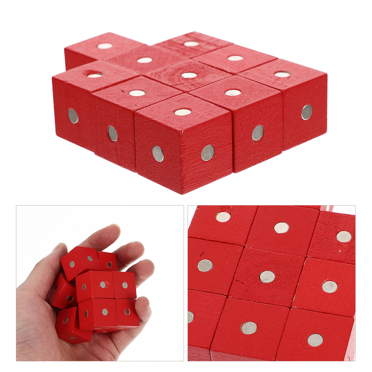 10pcs Wooden Magnetic Cubic Blocks Building Toy B879