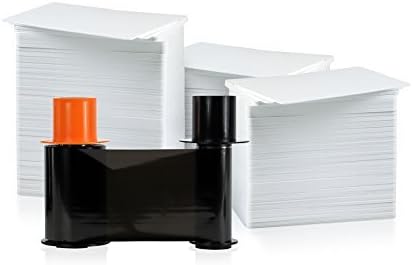 500 Print KO Ribbon with Cleaning Roller and 500 Blank PVC Cards Bundle M484