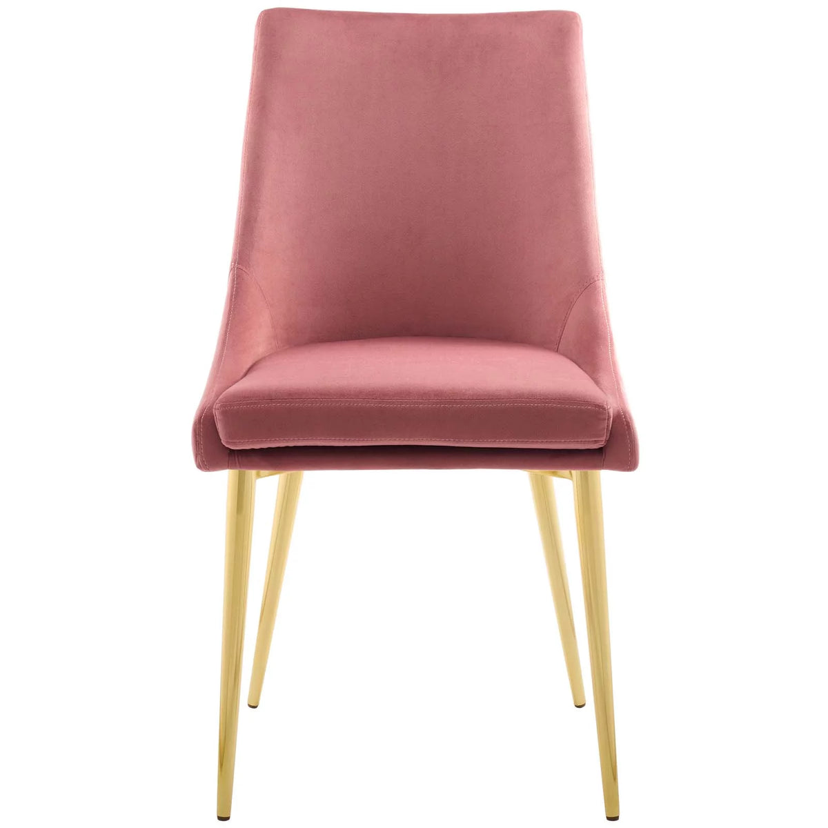 Pink Velvet Fabric Metal Steel Dining Chair H671367