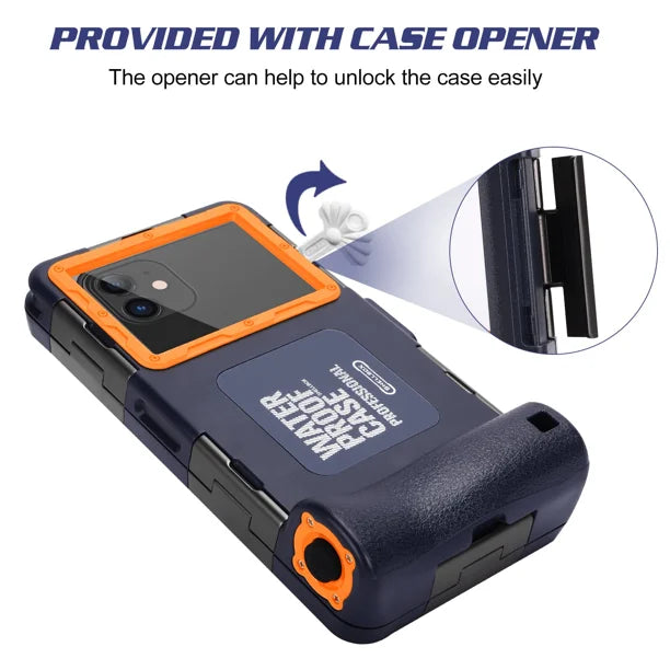 Waterproof Protective Case for Phones Up to 6.9 Inch with Lanyard V699