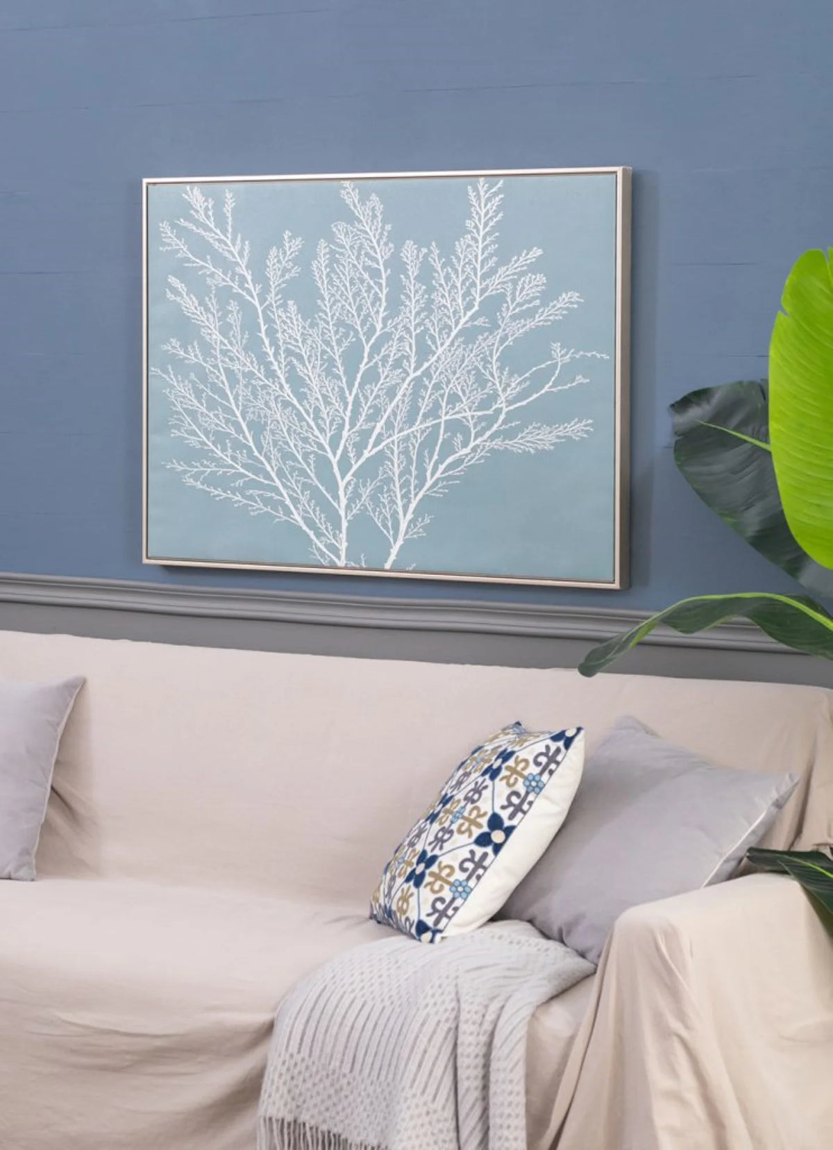 Coral Framed Canvas Wall Art 27.5" x 39.5" D48078