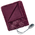 Burgundy Oversized Faux Fur Heated Blanket W80350