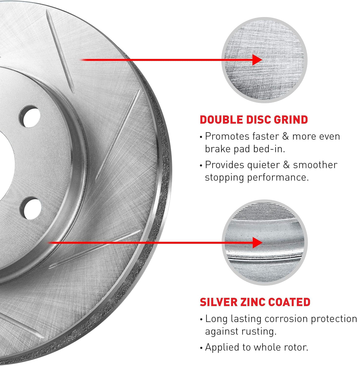 Slotted Brake Rotors Kit & Semi-Met Brake Pads P7580