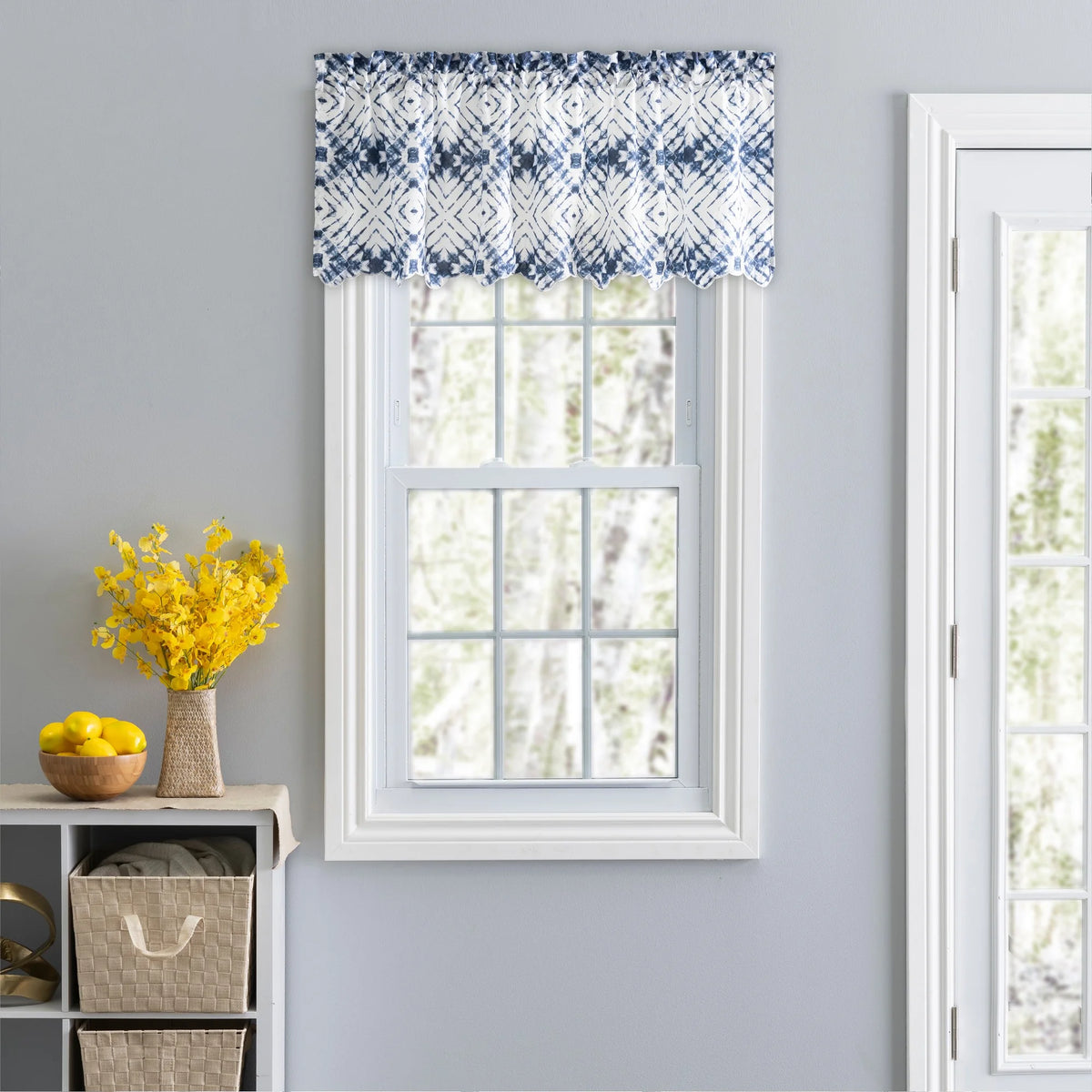 Blue Rod Pocket Valance Y5189