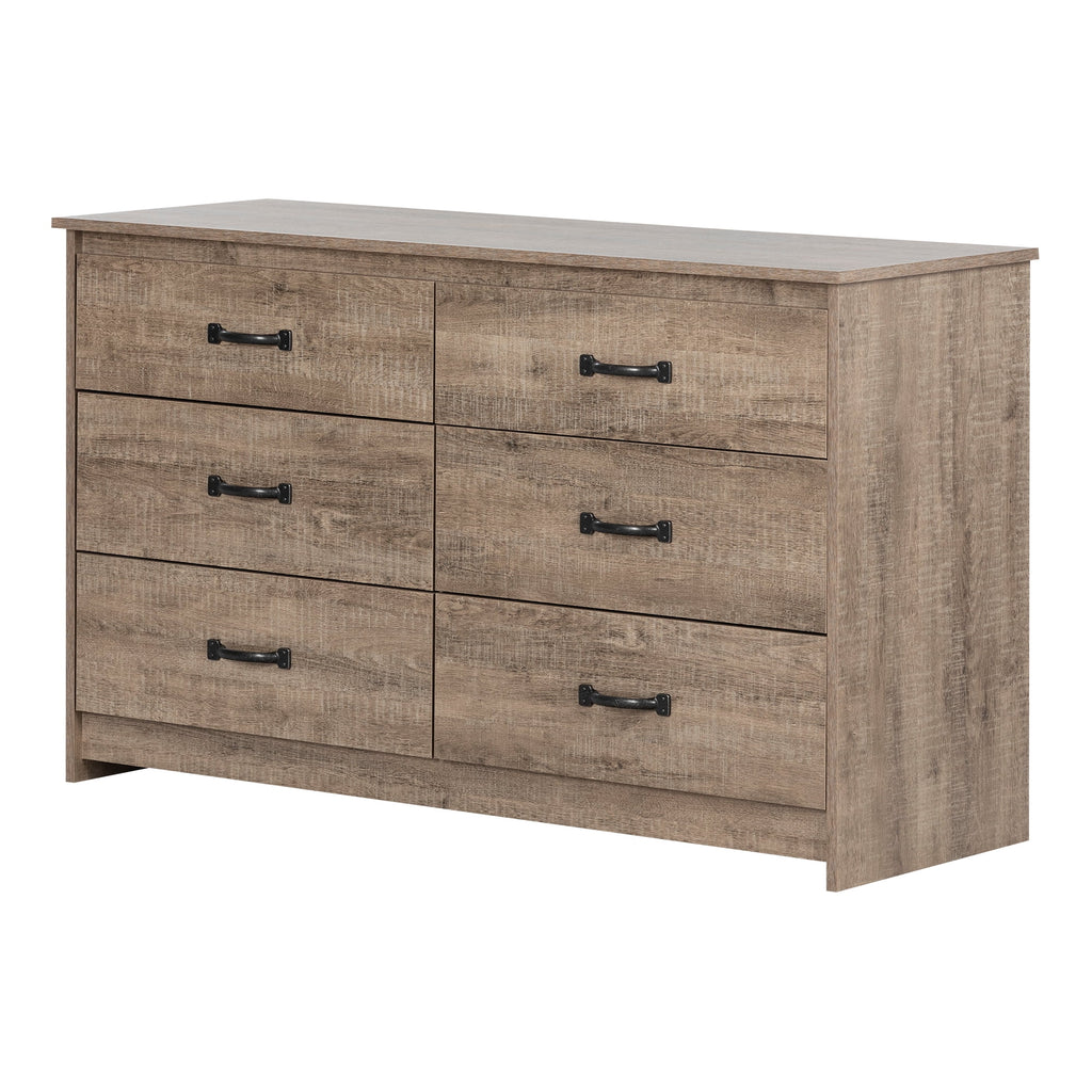 6 Drawer Weathered Oak Dresser E5178