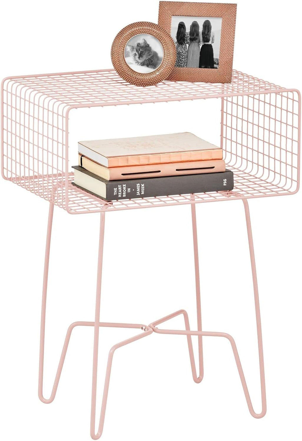 Chrome 2-Tier Metal Side Table with Storage Shelf U213652