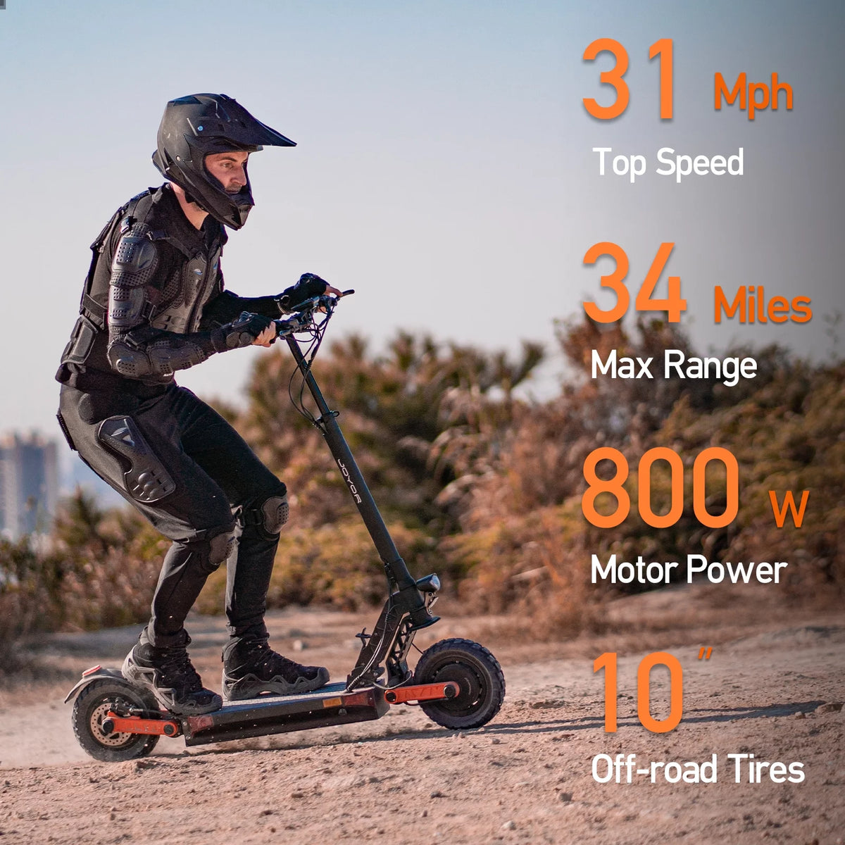 800W Motor 31 MPH 34 Miles 10" Pneumatic Tires Electric Scooter O93619