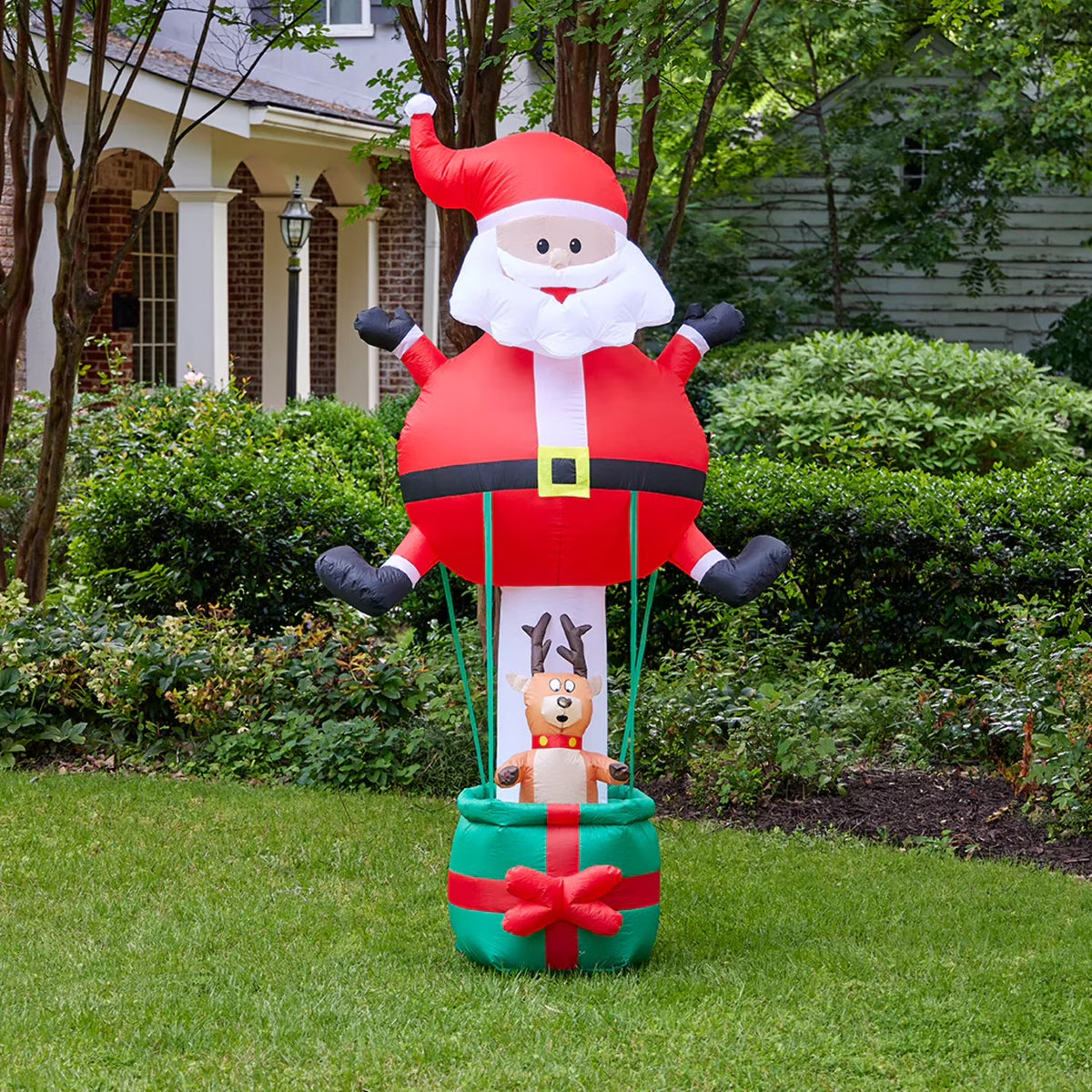 8ft Christmas Inflatable Hot Air Balloon Santa A33518