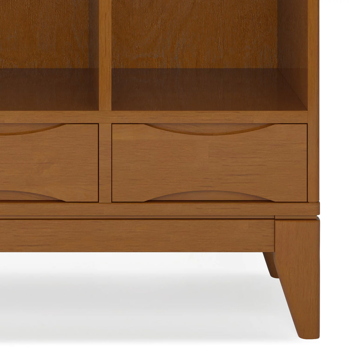 Teak Brown Solid Hardwood Cube Storage Bookcase with Drawers J127148