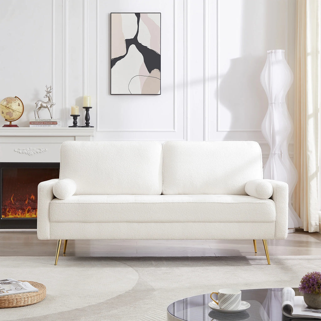 2 Seater Boucle Sofa with 2 Pillow T887