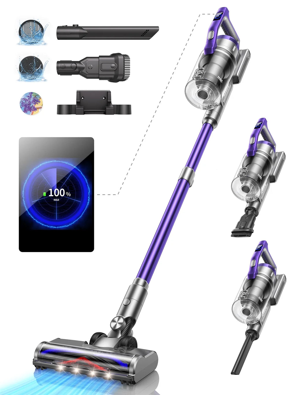Cordless Stick Vacuum Cleaner 450W 33KPa Lightweight J231286